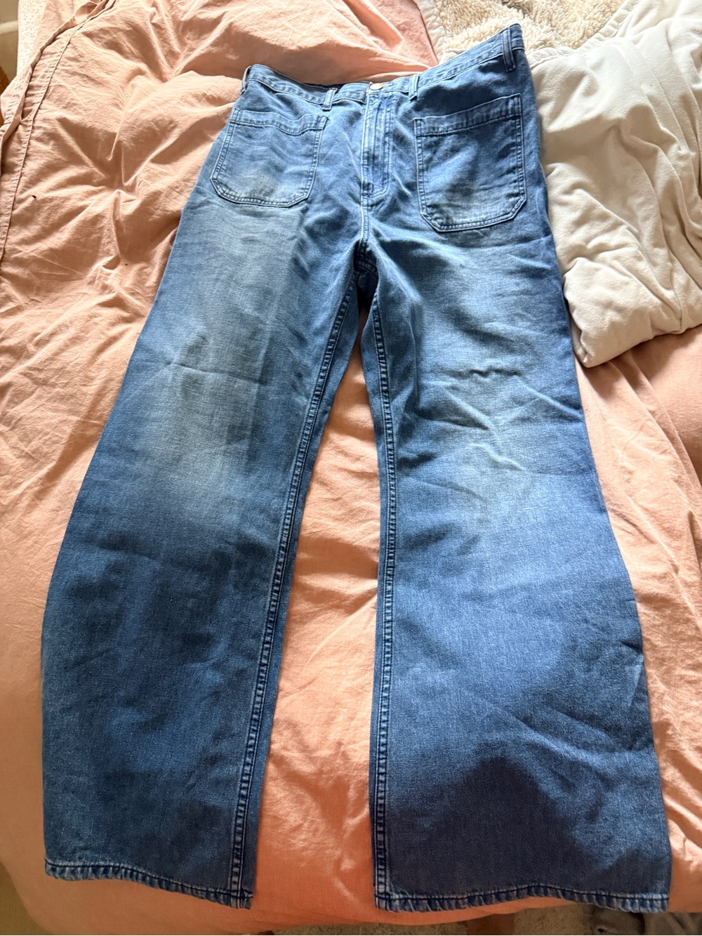 The Great The Dock Jean Size 31 Wide Leg High Rise Cotton Hemp Made USA